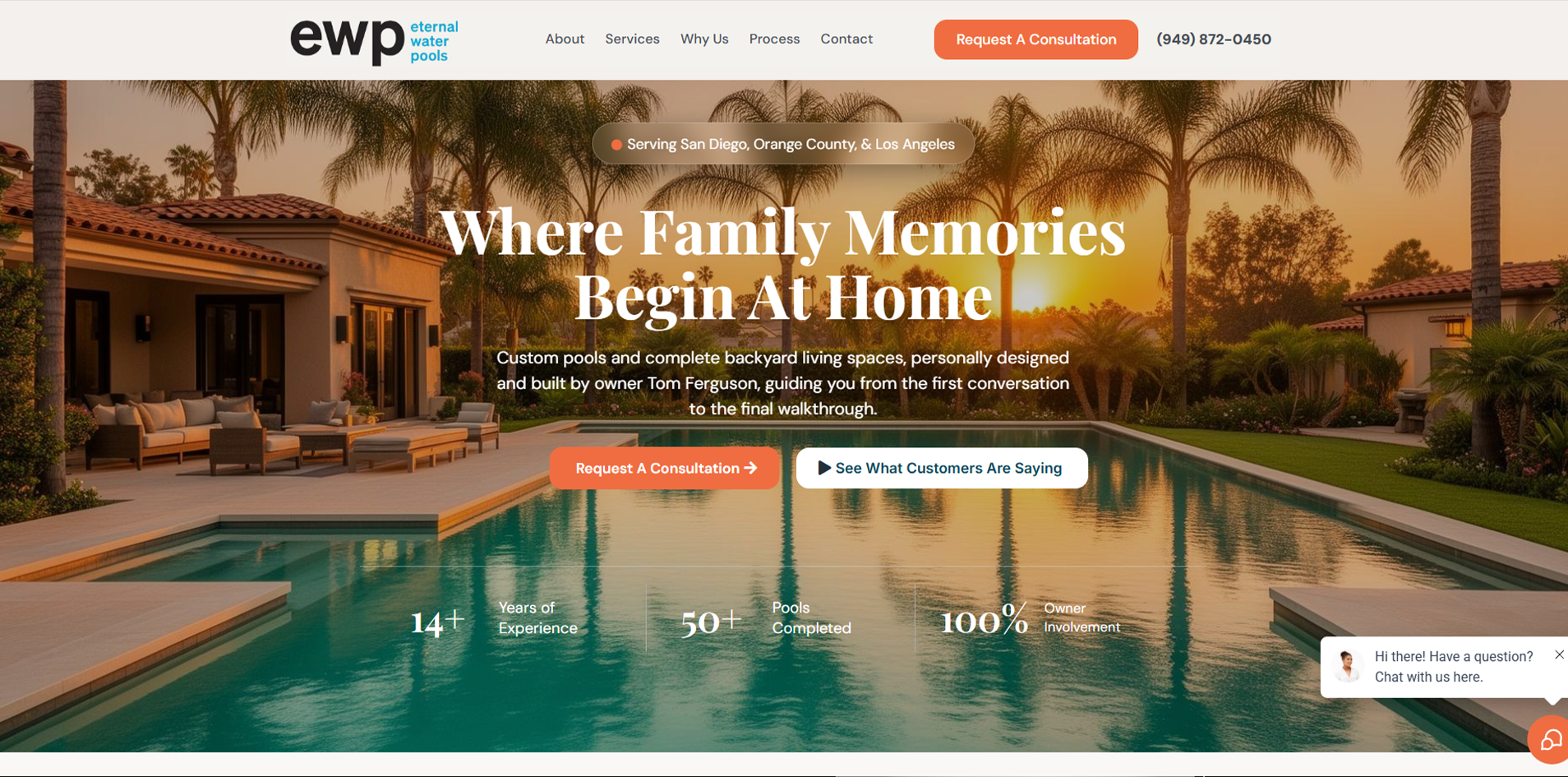 EW Pools website