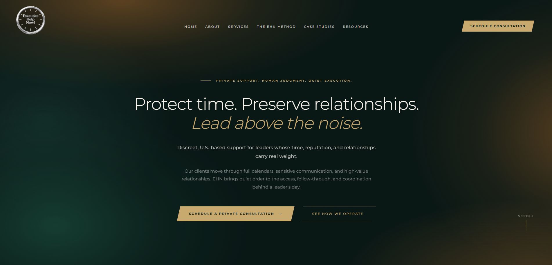 Executive Help Now website